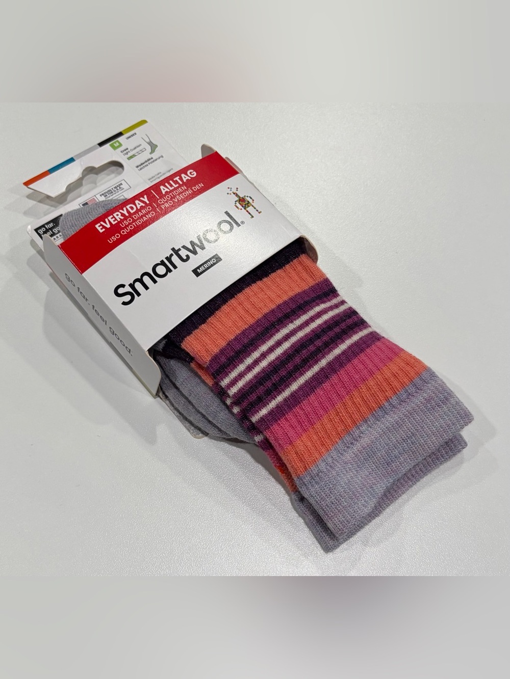 SmartWool Women’s Medium Everyday Joviansphere Socks Crew Wool Blend NWT Salmon